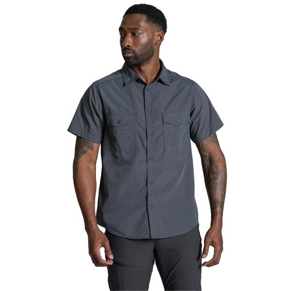 Craghoppers Mens Kiwi II Short-Sleeved Shirt - Dark Grey - 
