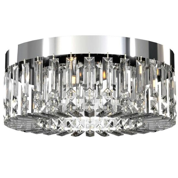 Crystal Chandeliers with 160 Crystal Pendants, 6-Light Ceiling Light for Living Room, Bedroom Dining Room, Silver Tone