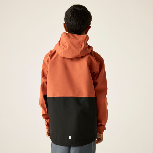Regatta Kids Highton Monochrome Waterproof Jacket - Brick/Black