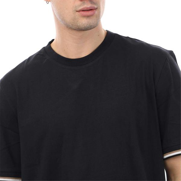 Boss Mens Signature Stripes Regular T-Shirt - Dark Blue - 