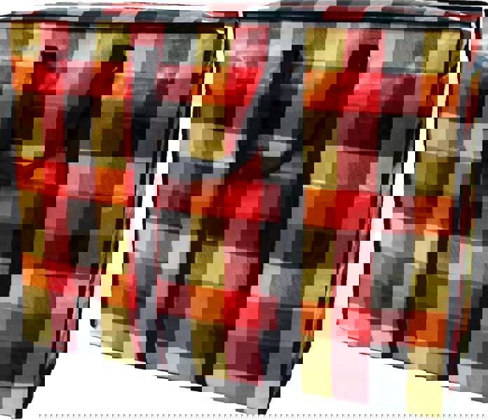 KAV Random Coloured Laundry Shopping Bags - Strong Reusable Waterproof Storage Bag with Zipper & Handle for Travel, Moving, Packing Cloths (50 x 35cm)