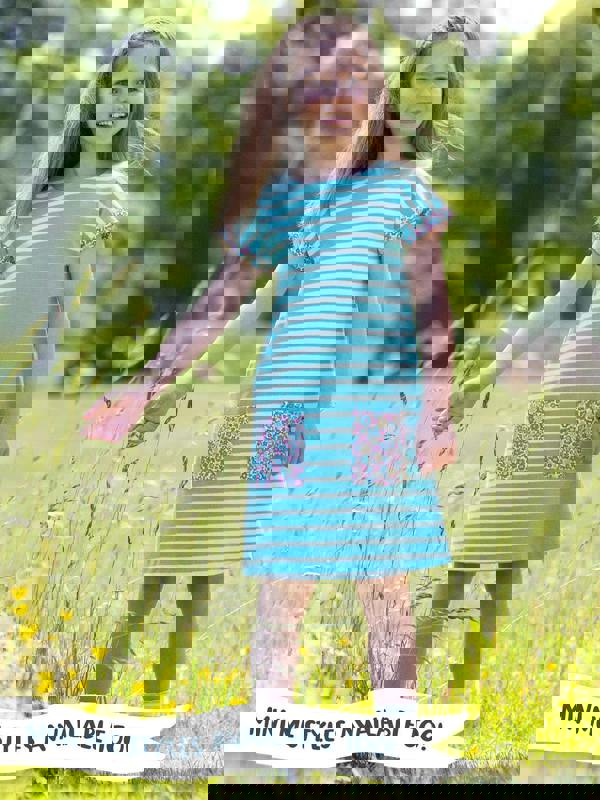 Kite Womens Organic Alum Jersey Dress Lagoon Stripe