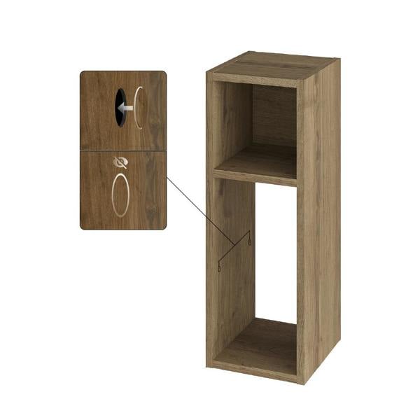 Decortie Modern Combayn 3 Cube Small Low Standing Book Shelf Contemporary Stackable Cube Storage Unit for Small Space