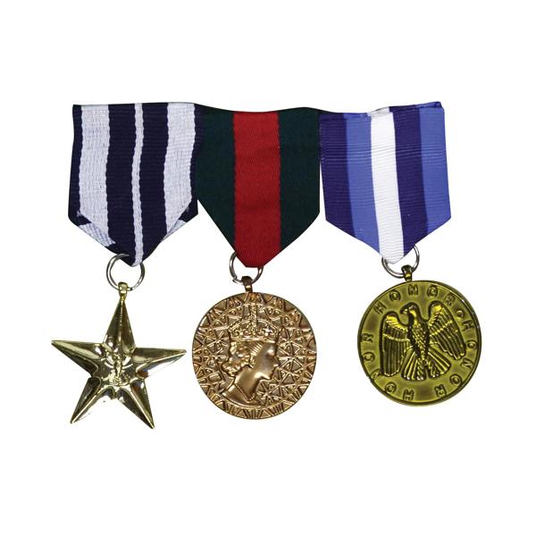 Bristol Novelty Fake Military Medals (Pack Of 3) - Multicoloured - 