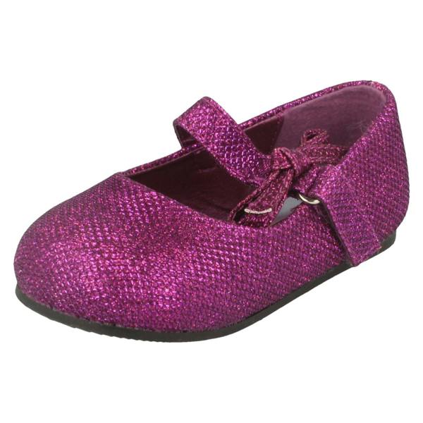 Spot On Girls Spot On Flat Shoe With Glitter Bow Decoration