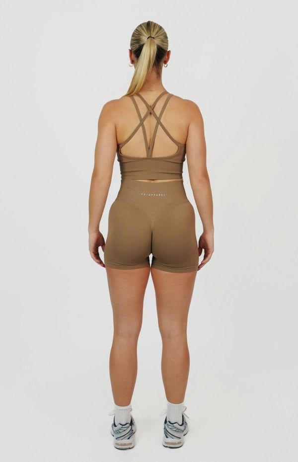 V3 Apparel Form Seamless Scrunch Shorts - Cocoa Beige