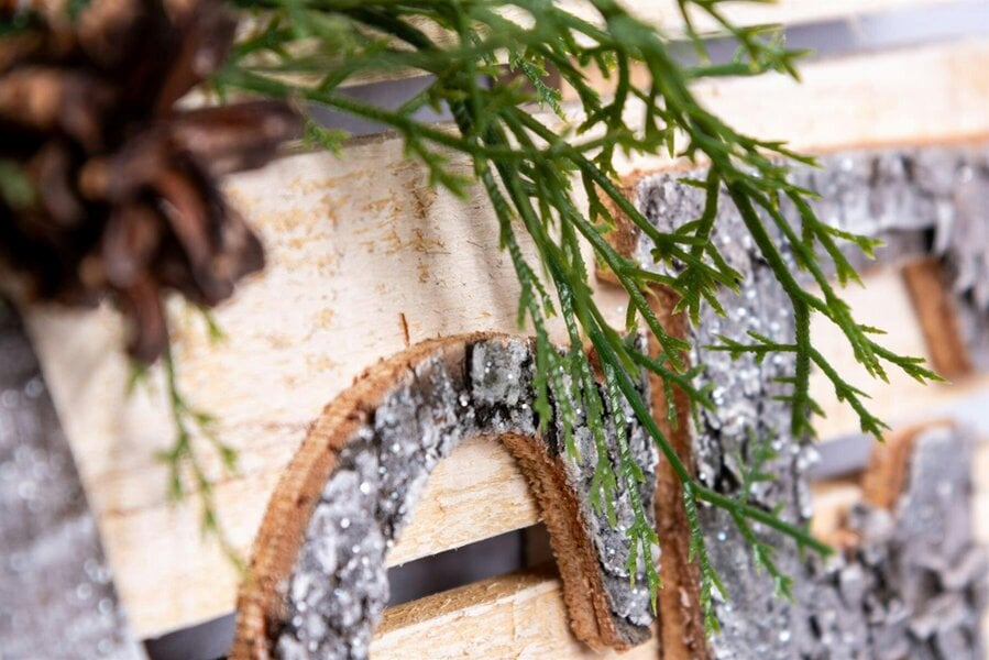 Shatchi 20x40cm Wooden PEACE Letters Christmas Wall Frame Decoration
