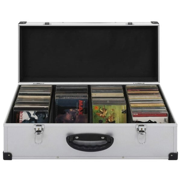 Berkfield CD Case for 80 CDs Aluminium ABS Silver