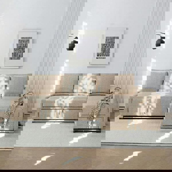 Weilai Concept Edwards Three Seater Corner Sofa Bed With Storage, Linen