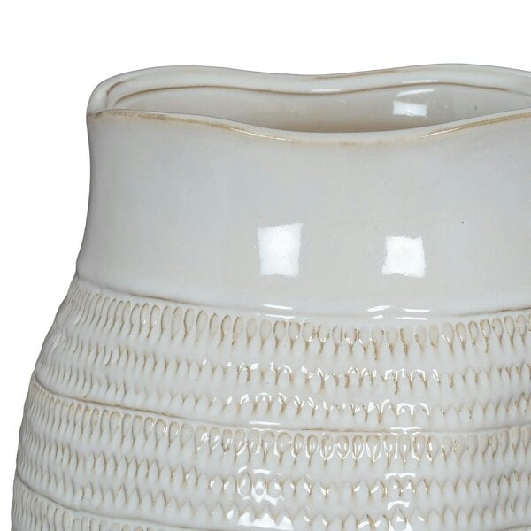 Wyld Haus Saffron Bud Hewn Ceramic Vase with Textured Scandi Pattern