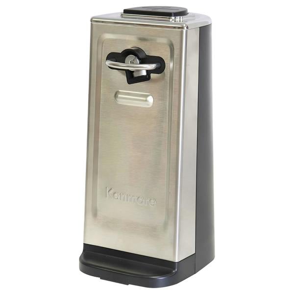 Kenmore Electric Can Opener Smooth Touch Tin Opener with Knife Sharpener & Bottle Opener (Silver)