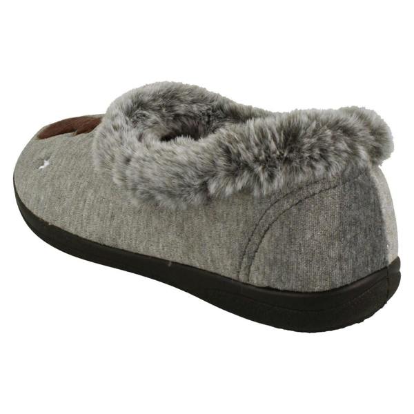Padders Ladies Padders Slippers With Cats Motifs With A Faux Fur Trim Anna