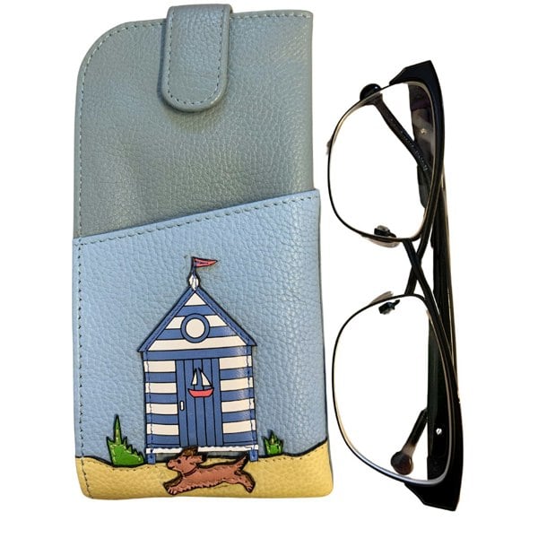 Mala Leather Beachhut, Dog & Gull Leather Glasses Case – Wide Fitting