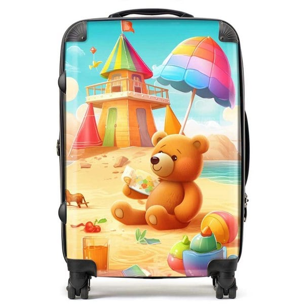 Warren Reed Bear On A Beach Holiday Suitcase