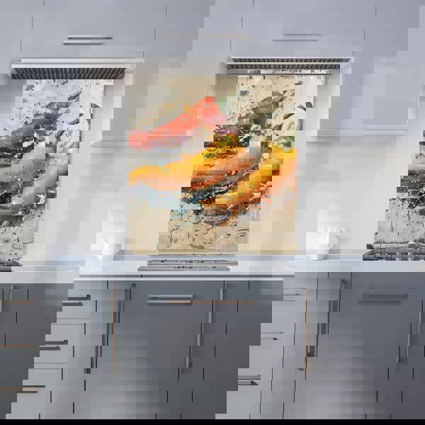 Warren Reed - Designer Vivid Burst: Pepper Splash Kitchen Splashback