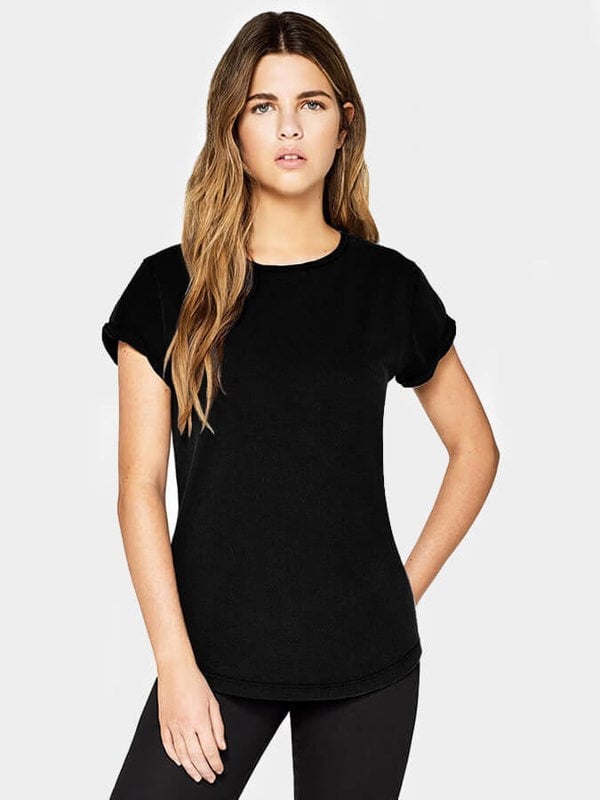 Yoga Studio Women's Organic Cotton Rolled Sleeve T-Shirt Top