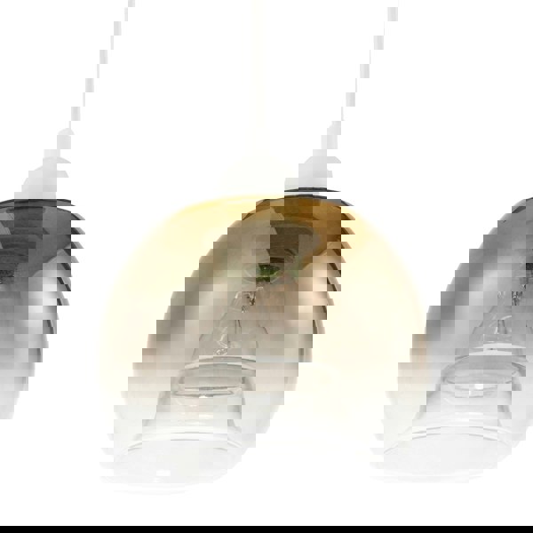 Modern Polished Gold and Clear Glass Circular Pendant Lighting Shade Image 4