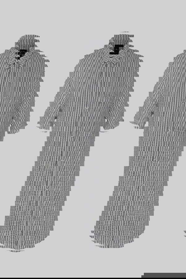 ENORSIA Jersey Searsucker Stripe Short Sleeve Shirt