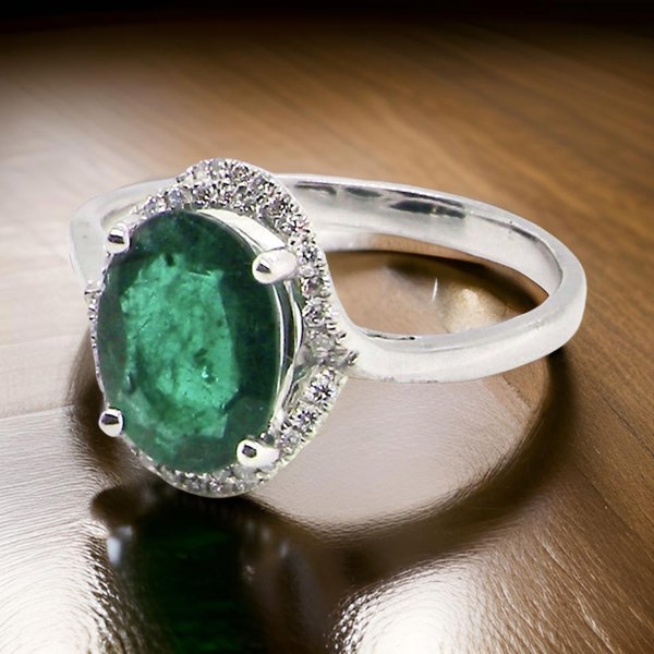 Vintage Tom A NEW Emerald and Diamond Cluster Ring