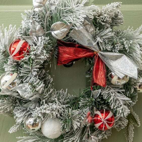 Samuel Alexander 40cm Lapland Decorated Christmas Wreath with Bow and Baubles