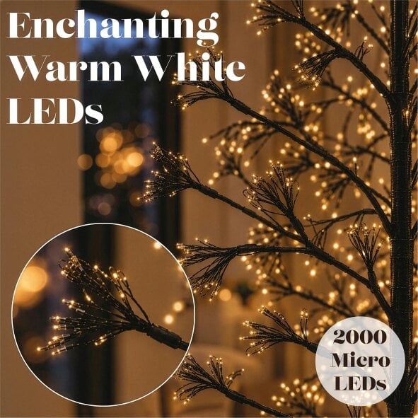 Scotts of Stow Xmas Haus Pre Lit Firework Tree with Warm Light LEDs with Timer