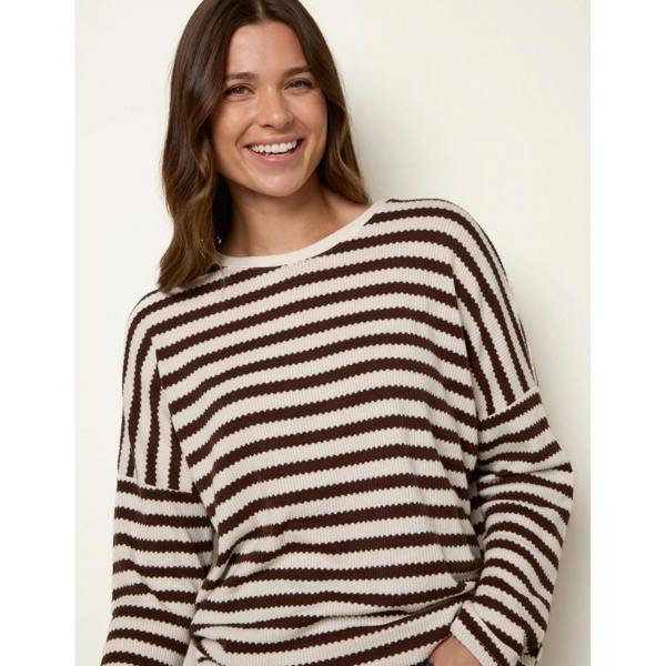 Blue Vanilla Cut and Sew Knit Stripe Top