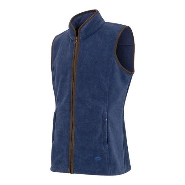 Hoggs of Fife Stenton ladies fleece gilet in Nordic Blue a classic fleece gilet ideal for wearing on the farm