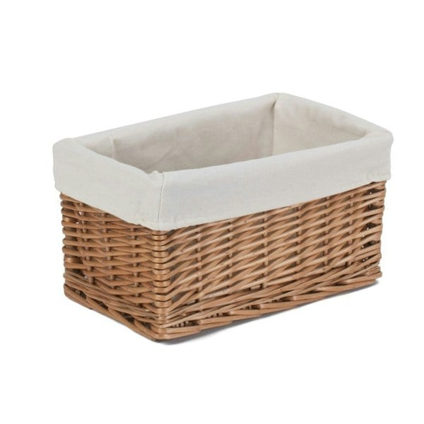 Lined Double Steamed Storage Wicker Basket