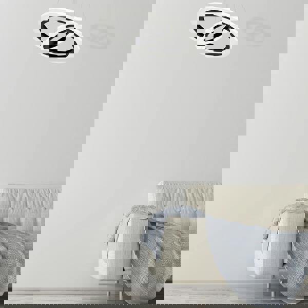 Milagro Cosmo Black LED Pendant Lamp Stylish Ring Lights