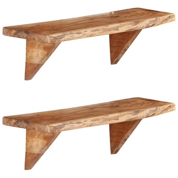 Berkfield Wall Shelves 2 pcs 60x20x16 cm Solid Acacia Wood