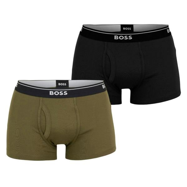 Boss Mens Logo Boxer Shorts (Pack of 2) - Green/Black - 