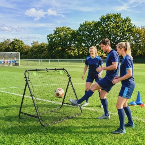 HOMCOM Rebounder Net Adults Football Training Aid Adjustable - Black