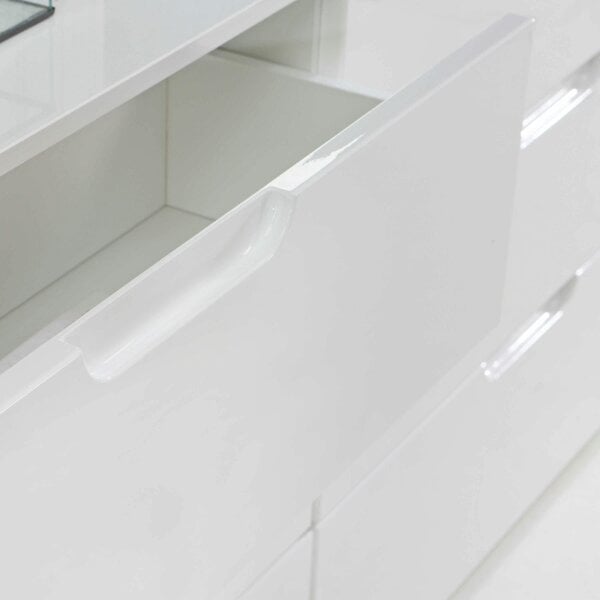 Wyld Haus Leipzig White Gloss Chest of 4 Drawers 1 Door