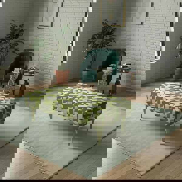 ISTOOLS Solid Base Fabric Footstool – UK Made Designer Bench for Living Room & Lounge