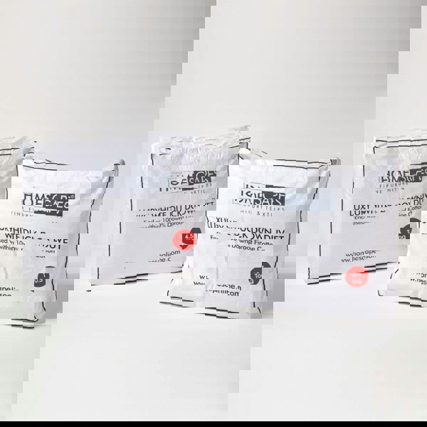 HOMESCAPES Duck Down 15 Tog All Season Duvet Set