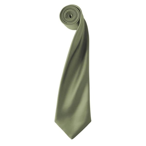 Premier Unisex Adult Colours Satin Tie - Olive