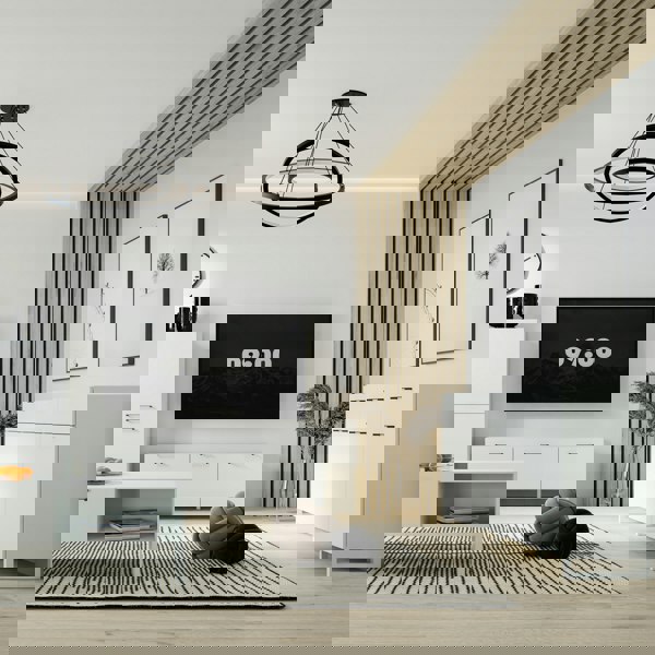 Furniture To Go Sali 3 Door 3 Drawer Chest in Light Grey