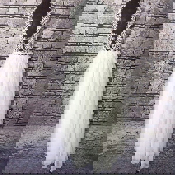 Back of Bohemian Classic Dress - White