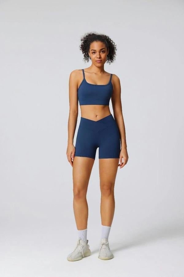 Anniou High Waist Crossover Yoga Shorts