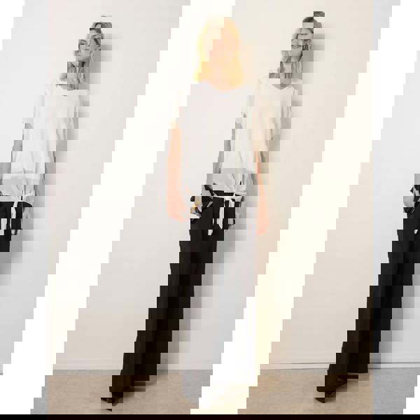 Blue Vanilla Chiffon Tie Knot Plain Top