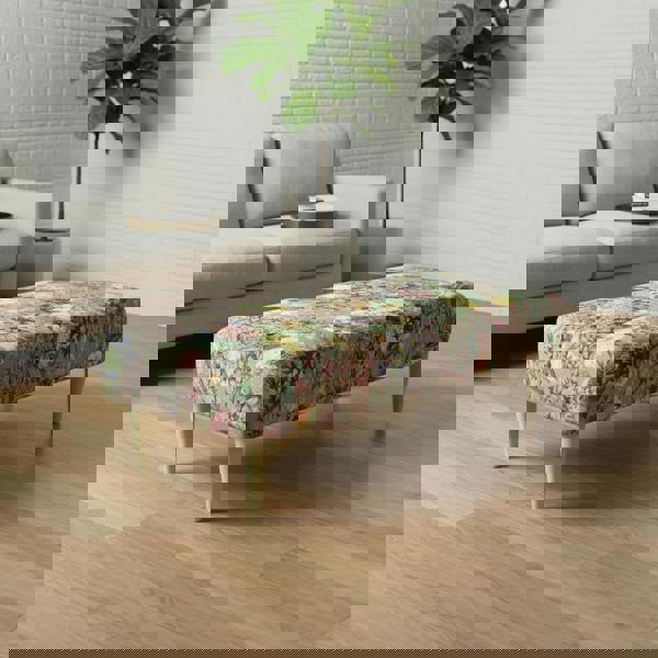 Comfortable High-Density Foam Footrest with Solid Wooden Frame