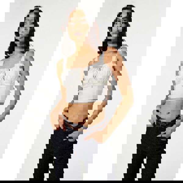 Pink Vanilla Tie Front Milkmaid Crop Top