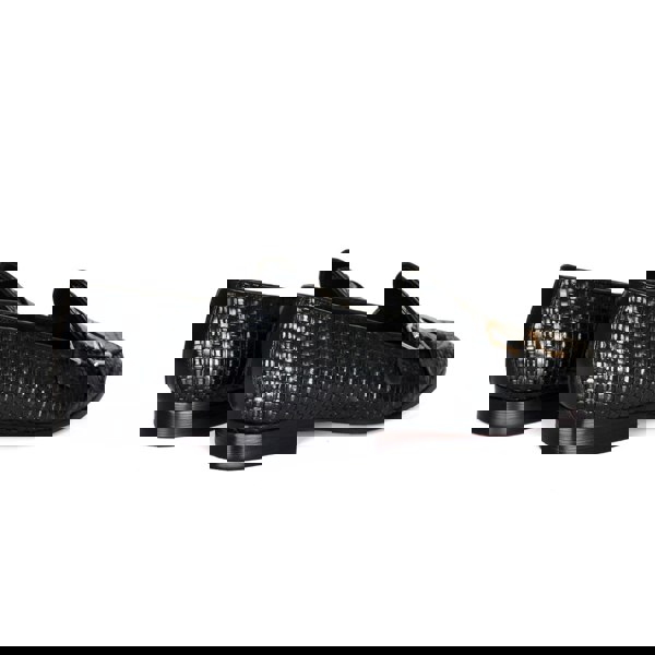 Lorenzo Woven Monk Strap Loafers - Black