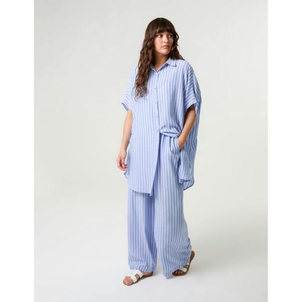Blue Vanilla Oversized Pinstripe Shirt
