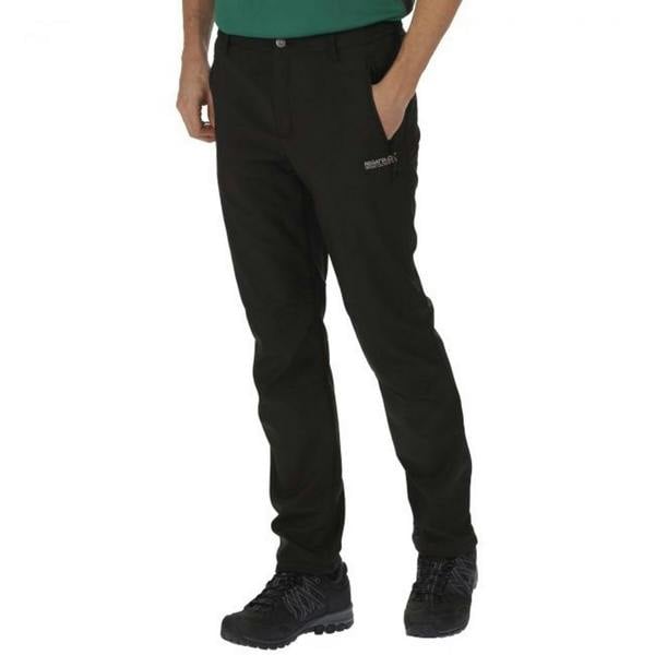 Regatta Great Outdoors Mens Adventure Tech Geo II Wind Resistant Regular Leg Softshell Trousers - Black - 