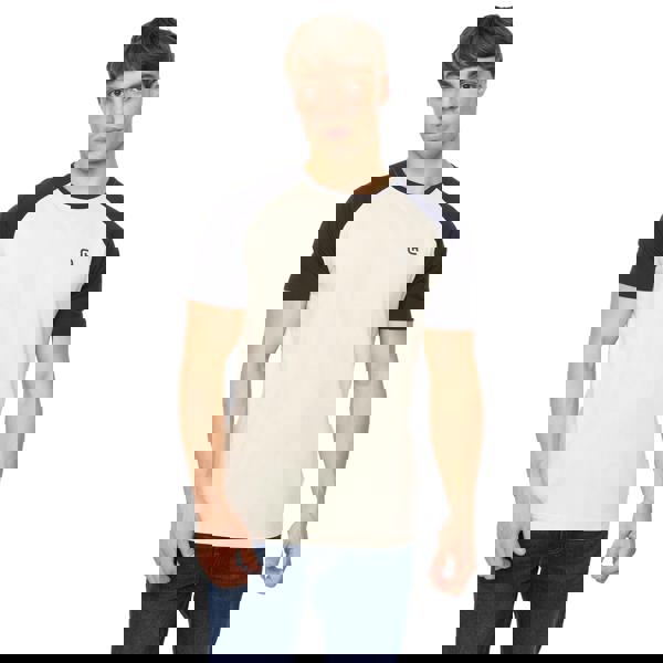 Crosshatch Mens Remison T-Shirt - Navy/Off White - 