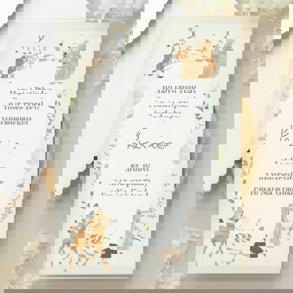 Personalised Memento Company Personalised Woodland Animals New Baby Card