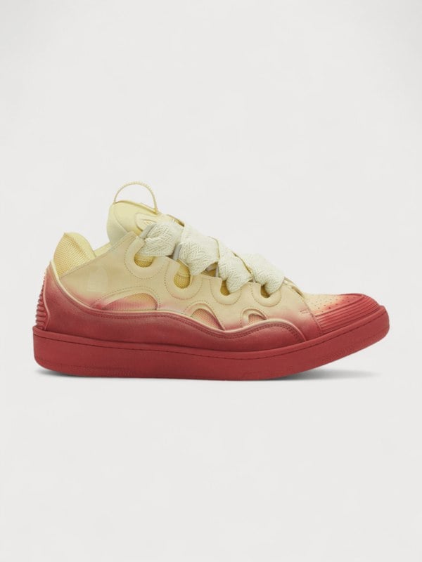 Lanvin Leather Curb Radiant Sneakers Venus Red