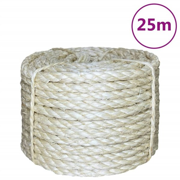 Berkfield Rope 100% Sisal 8 mm 25 m
