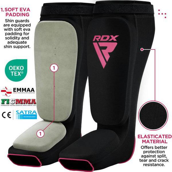 RDX Sports HOSIERY SHIN INSTEP FOAM BLACK/PINK